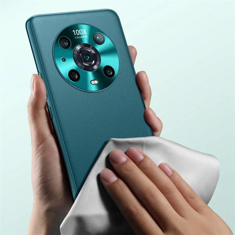 FUKELAI für Honor Magic4 Pro Stoßfeste, sturzsichere Textur PU-Leder beschichtetes TPU-Handyhülle - Dunkelgrün