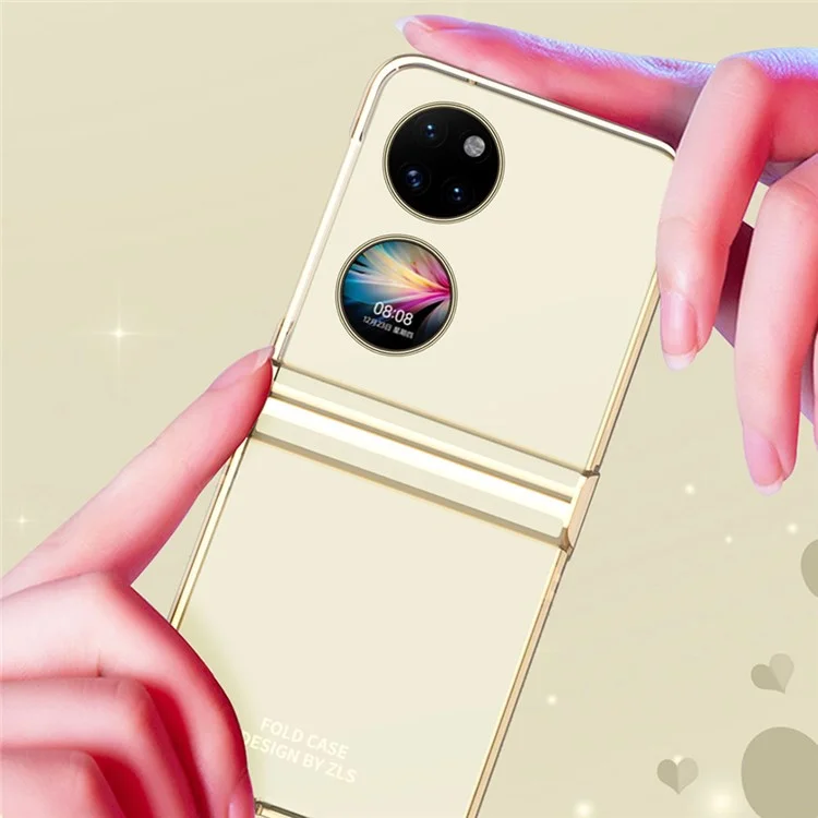 Stoßdichtes Telefongehäuse Für Huawei P50 Pocket Hard PC Electroplated Protective Cover Anti-fall-telefon-hülle - Schwarz