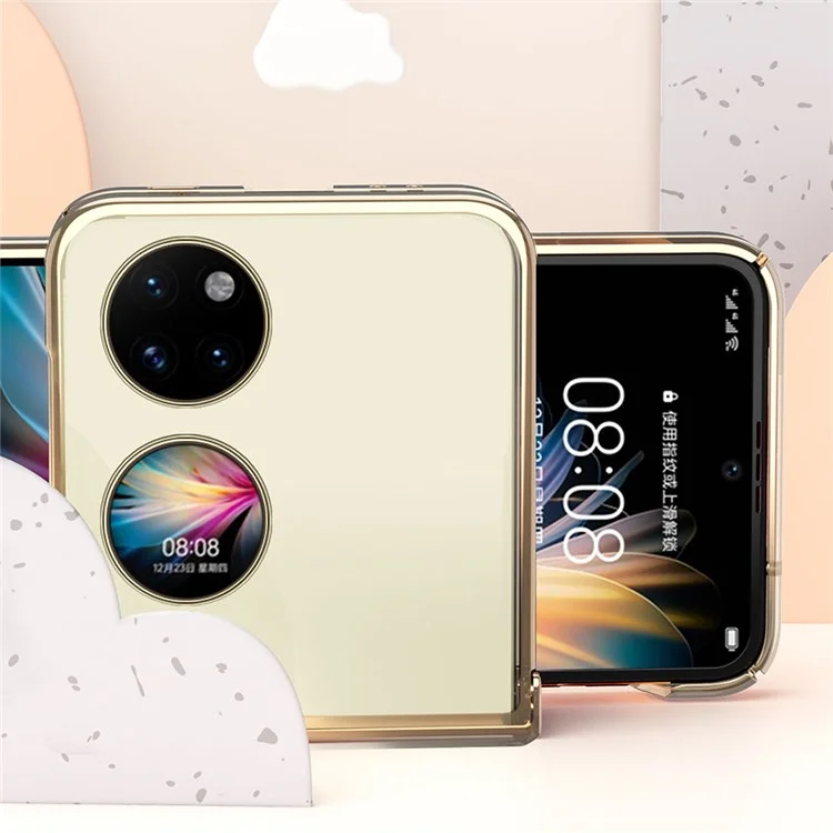 Stoßdichtes Telefongehäuse Für Huawei P50 Pocket Hard PC Electroplated Protective Cover Anti-fall-telefon-hülle - Schwarz