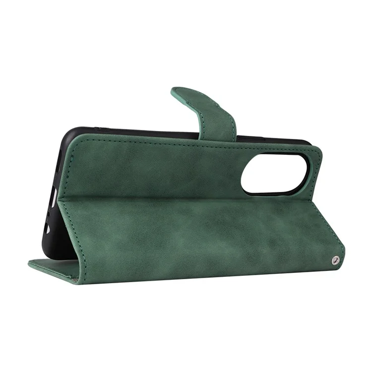 For Honor X7 Flip Wallet Phone Case Skin-Touch Feeling Leather Stand Function TPU Inner Shell Cover - Verde