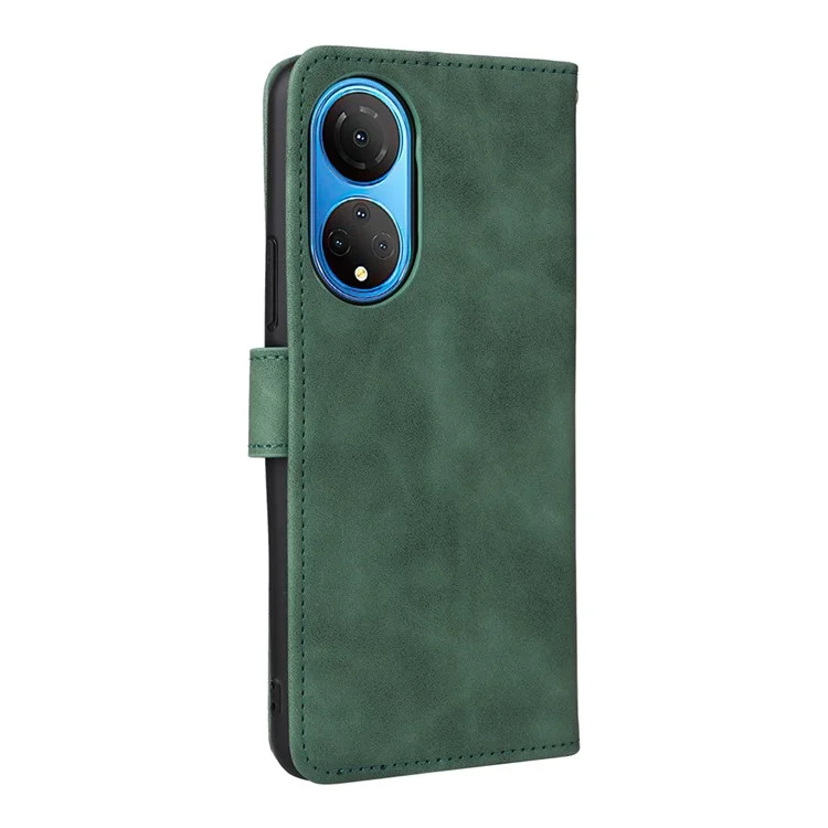 For Honor X7 Flip Wallet Phone Case Skin-Touch Feeling Leather Stand Function TPU Inner Shell Cover - Verde