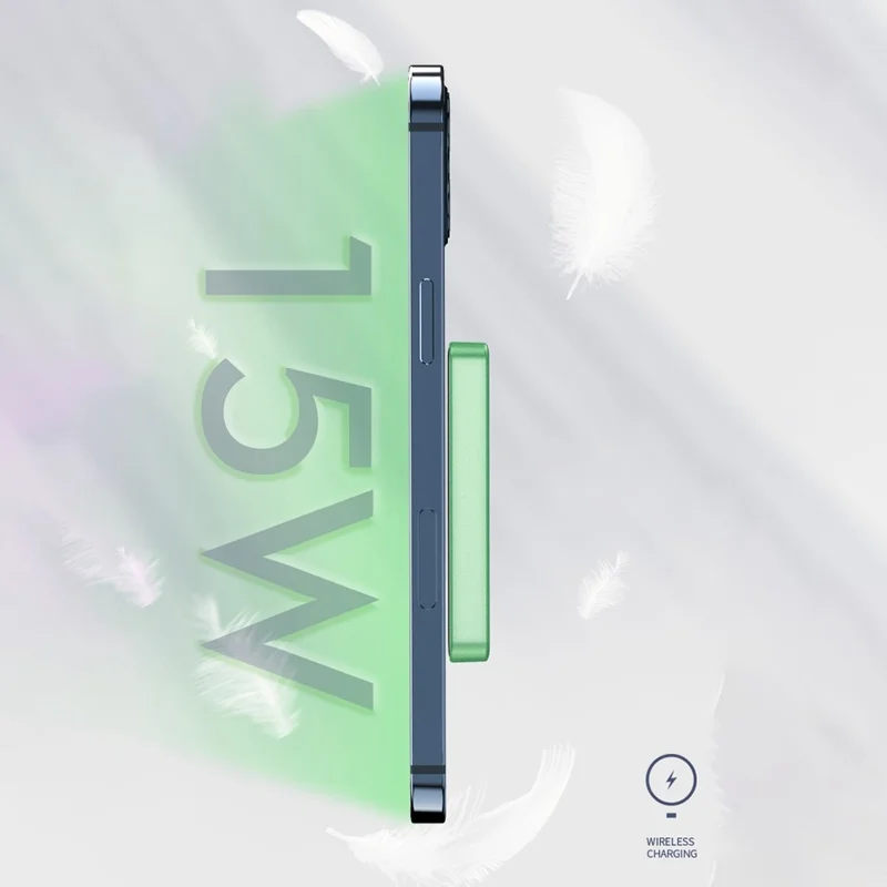 E30 5000mAh Magnetic-Absorbed 15W Wireless Charging Power Bank PD + QC 20W Battery Pack - Green