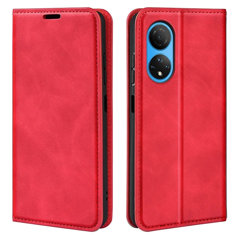 Für Ehren X7 Hauttouch Feel PU Leder Cover Magnetisch Automatisch Absorbiertes Telefon Brieftasche Hülle - Rot