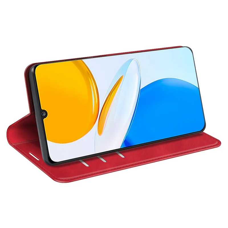 Für Ehren X7 Hauttouch Feel PU Leder Cover Magnetisch Automatisch Absorbiertes Telefon Brieftasche Hülle - Rot