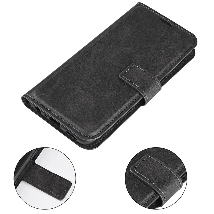 Per L'onore X7 Quadrato Chiusura Magnetica Testurizzato In Pelle PU Copertura In Pelle Anti-drop Flip Stand Portafoglio Portafoglio - Nero