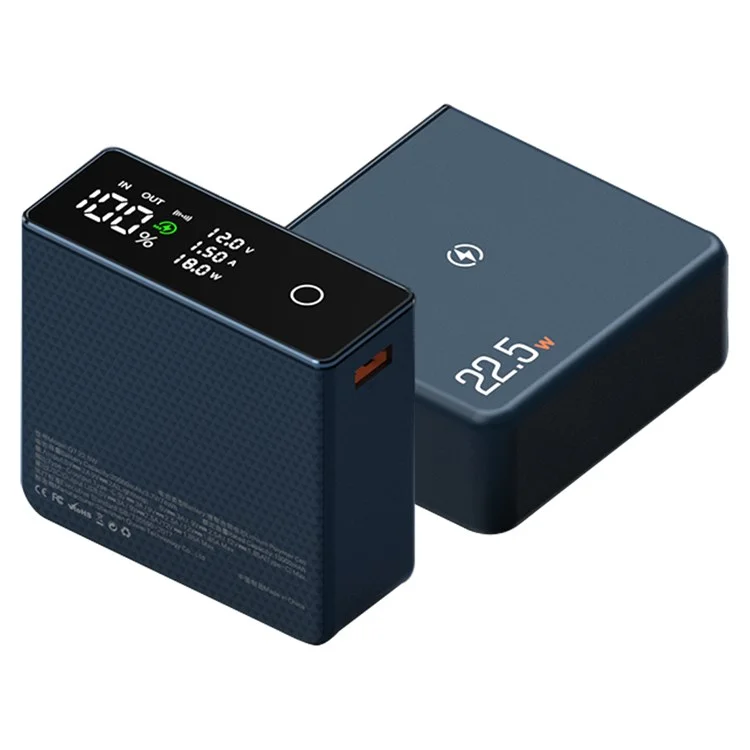 Q7 20000mAh Super Fast 22.5W PD 20W 15W Chargeur Portable Magnétique Chargeur Sans Fil Banque d'Alimentation CE Certifié Chargeur de Téléphone Portable pour Ordinateur Portable PC et Téléphone Portable - Bleu