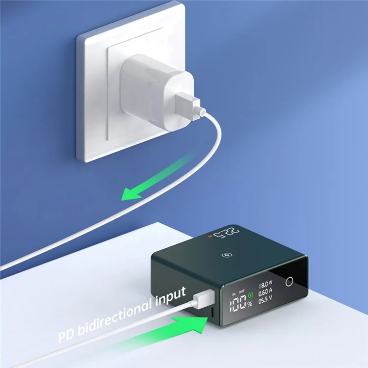 Q7 20000mAh Super Fast 22.5W PD 20W 15W Portable Charger Magnetic Wireless Power Bank CE Certificated Portable Phone Charger for Laptop PC and Cell Phone - White