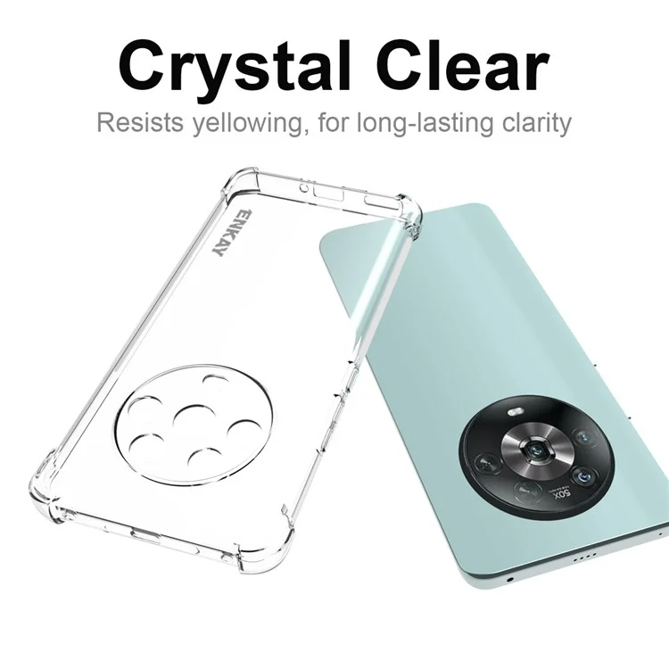 Enkay Hat Prince Anti-slip Edge TPU Case Pour Honor Magic4 Crystal Clear Slim Cover Four Corner Amélioration de la Protection D'automne Protection du Téléphone