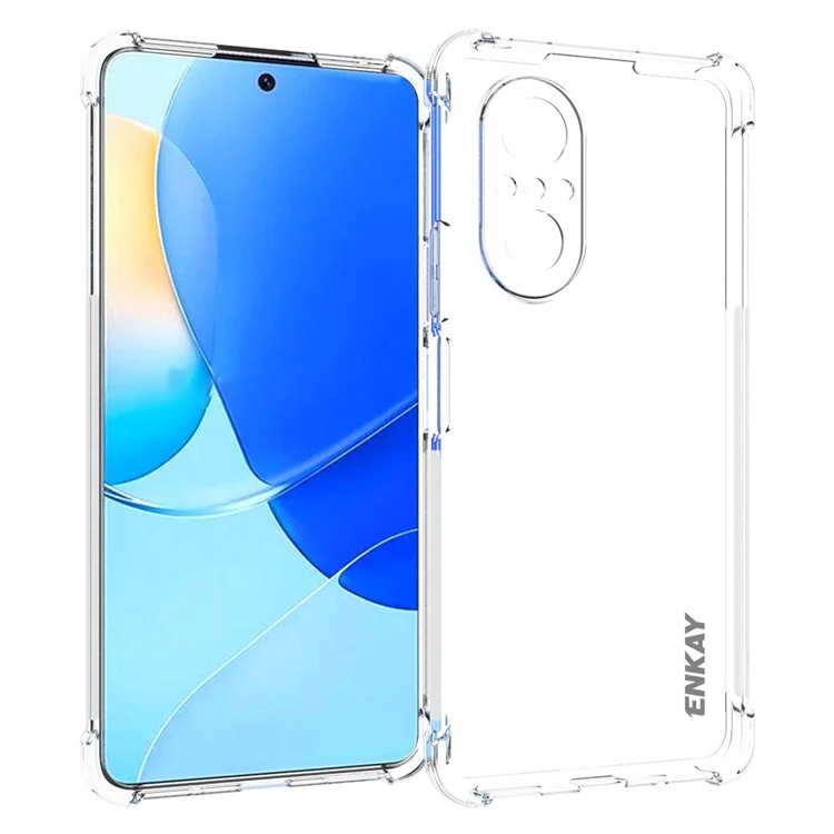 Enkay-hut Prinz Shcokproof TPU Slim Hülle Für Huawei Nova 9 SE Crystal Clear Anti-slip-telefonabdeckung Vier Ecke Erweiterte Herbstschutzkoffer