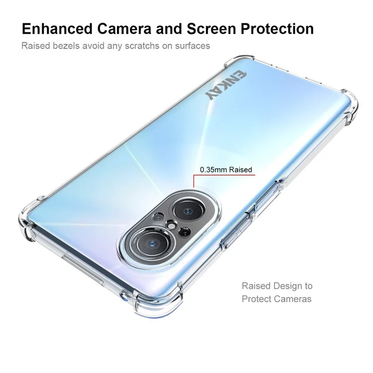 Enkay Hat Prince Shcokprower TPU Slim Case Para Huawei Nova 9 SE Crystal Clear Clear Phone Cover Fort Four Corned Fall Protection Case