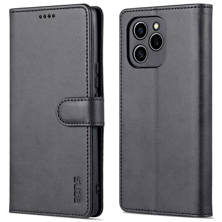AZNS PU Cuir Anti-dust Téléphone Boîtier Pour Honor 60 SE Secroporer la Couverture de Couvert - le Noir
