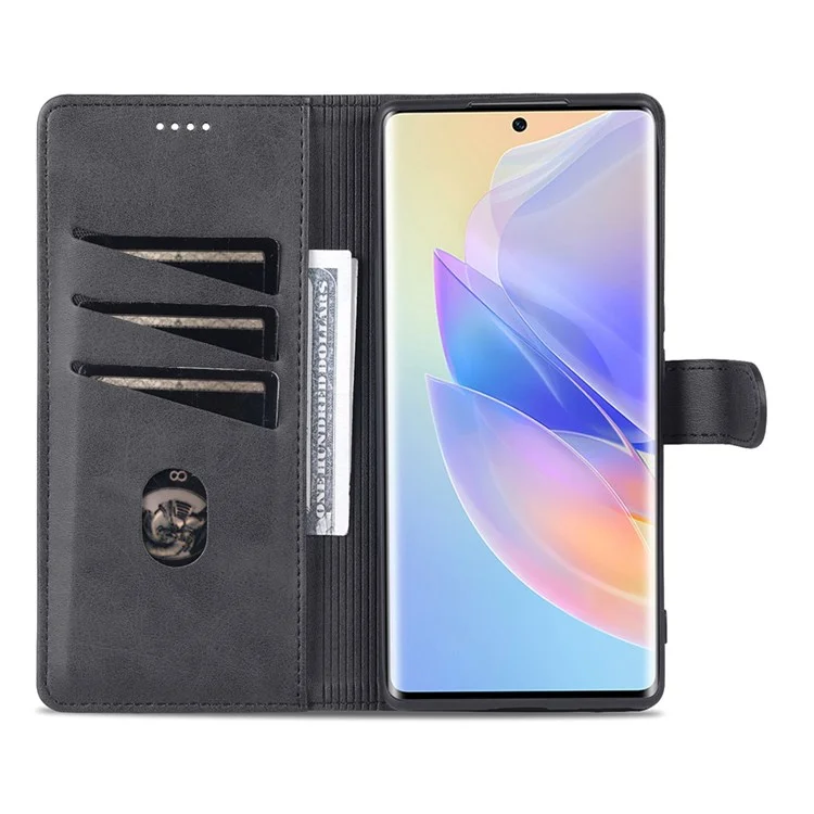 AZNS PU Cuir Anti-dust Téléphone Boîtier Pour Honor 60 SE Secroporer la Couverture de Couvert - le Noir