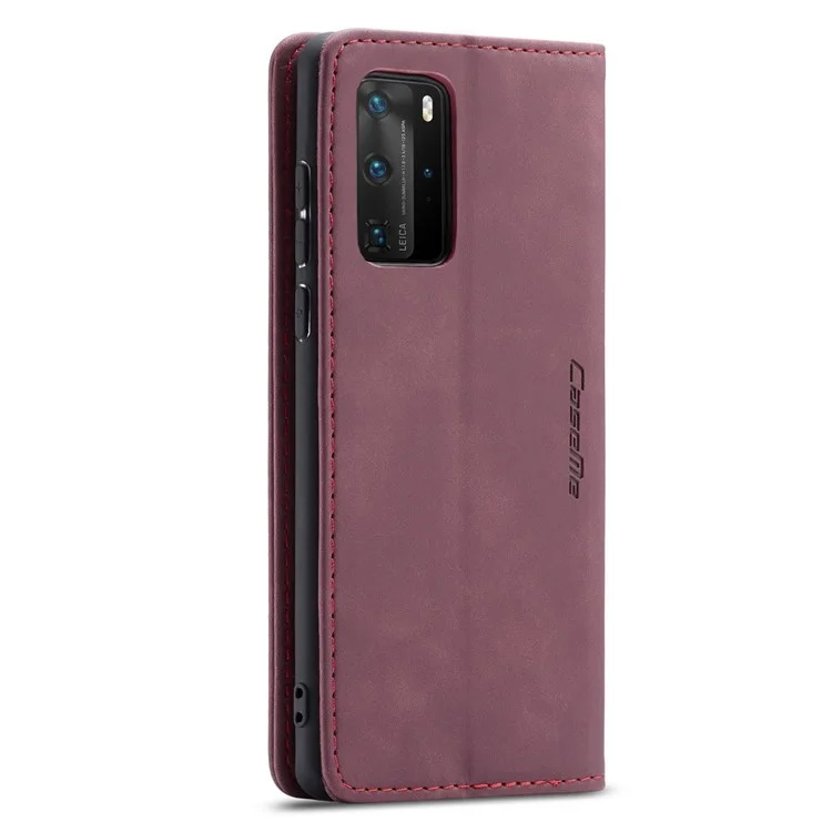 Caseme 013 Series Pour Huawei P40 Pro Pliable Stand Cover Cover Coque Portefeuille - Rouge