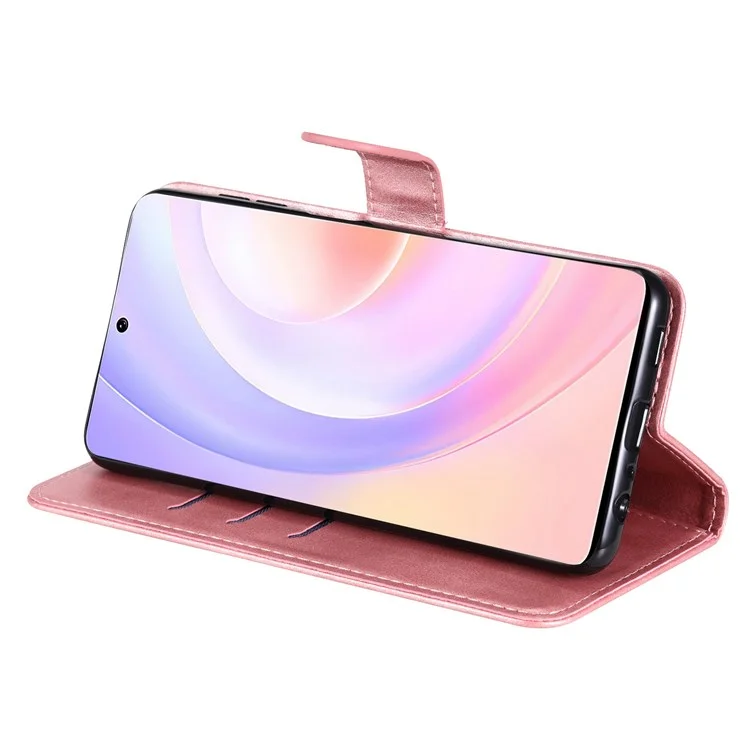 Per Honor 50 SE/Huawei nova 9 SE Custodia Portafoglio in Pelle PU con Zip Tasca Magnetica Chiusura in Piedi Custodia Portante - Rose Gold