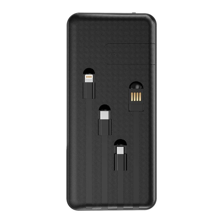 PSOOO PS-160 30000mAh PD 22.5W Dual-Sided Fast Charging External Battery 4-Cable Solar Charging Power Bank, US Plug - Black