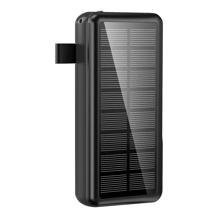 PSOOO PS-160 30000mAh PD 22.5W Dual-Sided Fast Charging External Battery 4-Cable Solar Charging Power Bank, US Plug - Black