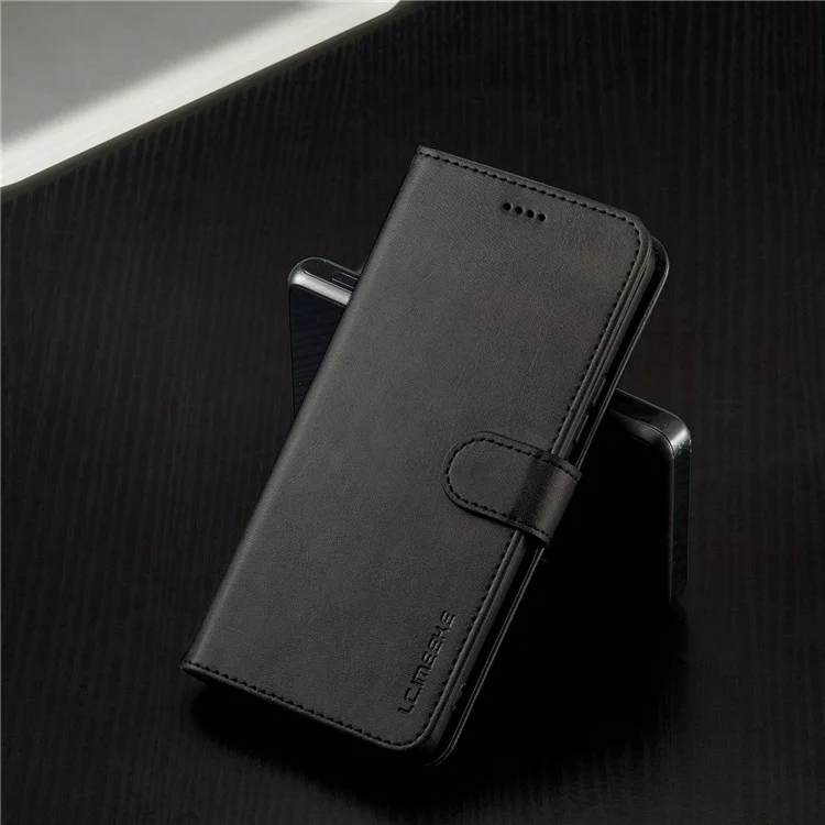 LC.IMEEKE Para Honor 50 SE Carteira de Couro PU Texturizado Capa Flip Ajustável Suporte para Telefone - Preto 