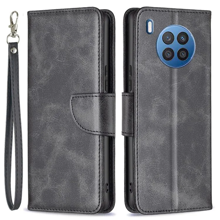 BF Leath Series-4 Pour Honor 50 Lite / Huawei Nova 8i Document de Portefeuille D'amortissement - le Noir