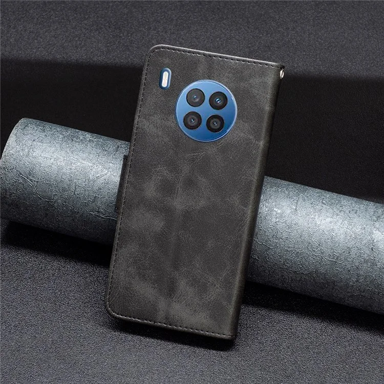 BF Leath Series-4 Pour Honor 50 Lite / Huawei Nova 8i Document de Portefeuille D'amortissement - le Noir