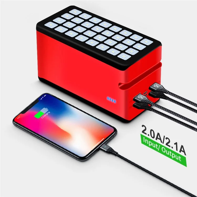 PSOOO 100000mAh Batterie Externe de Banque D'énergie Solaire Extérieure Portable Batterie Externe Avec Lumière LED