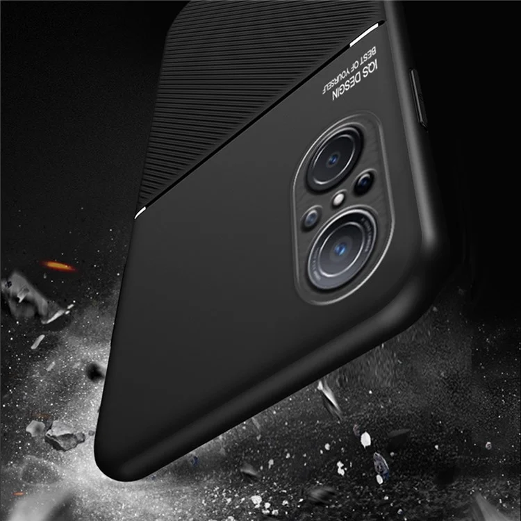 Para Huawei nova 9 SE Imprinted PU Leather + TPU Hybrid Case Shockproof Phone Cover with Built-in Metal Sheet - Vermelho