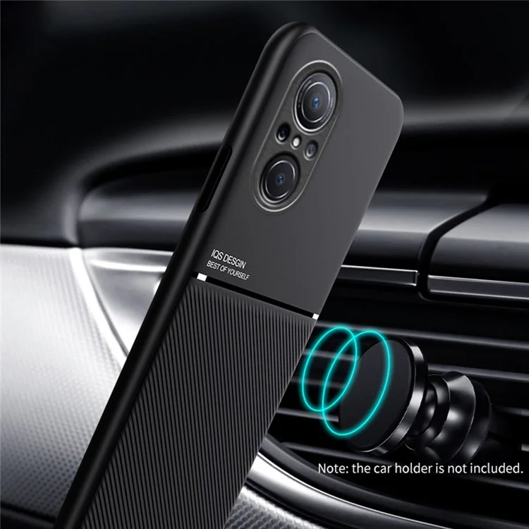 Pour Huawei nova 9 SE Imprinted PU Leather + TPU Hybrid Case Shockproof Phone Cover with Built-in Metal Sheet - Green