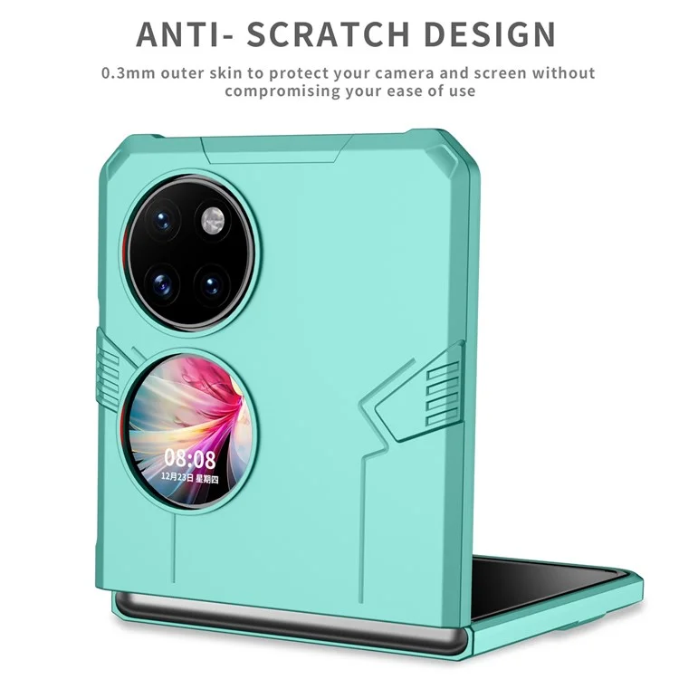 Pour Huawei P50 Pocket pc + Tpu Téléphone Téléphone Rotatif Ring Kickstand Tocoproof Anti-fall Cover - Bébé Bleu