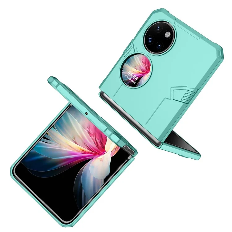 Pour Huawei P50 Pocket pc + Tpu Téléphone Téléphone Rotatif Ring Kickstand Tocoproof Anti-fall Cover - Bébé Bleu
