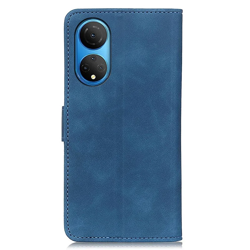 KHAZNEH For Honor X7/Play 30 Plus PU Leather+TPU Dual-layer Protection Cover Retro Texture Stand Wallet Magnetic Phone Case - Blue
