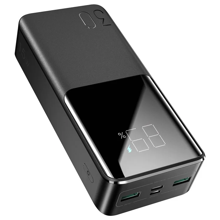 JOYROOM JR-T015 15W 30000mAh Portable Power Bank PD QC 3.0 Fast Charging Power Bank LED Display Screen