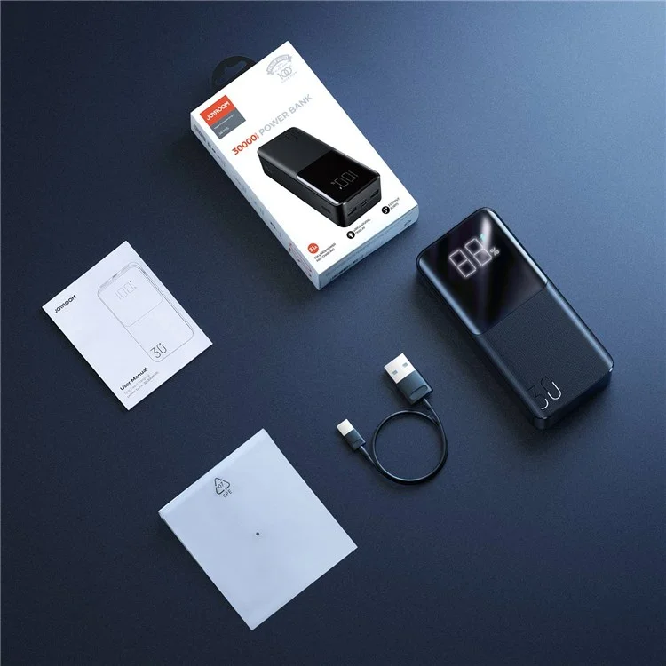 JOYROOM JR-T015 15W 30000mAh Portable Power Bank PD QC 3.0 Fast Charging Power Bank LED Display Screen