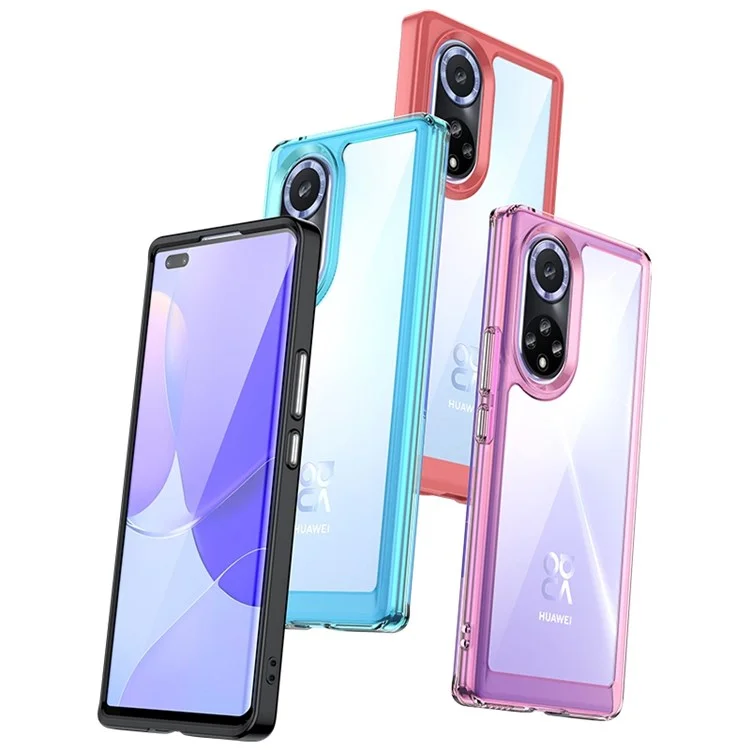 Чехол-гибрид из ТПУ и акрила для Huawei Honor 50/nova 9, износостойкий, с независимыми кнопками, защита от грязи - черный