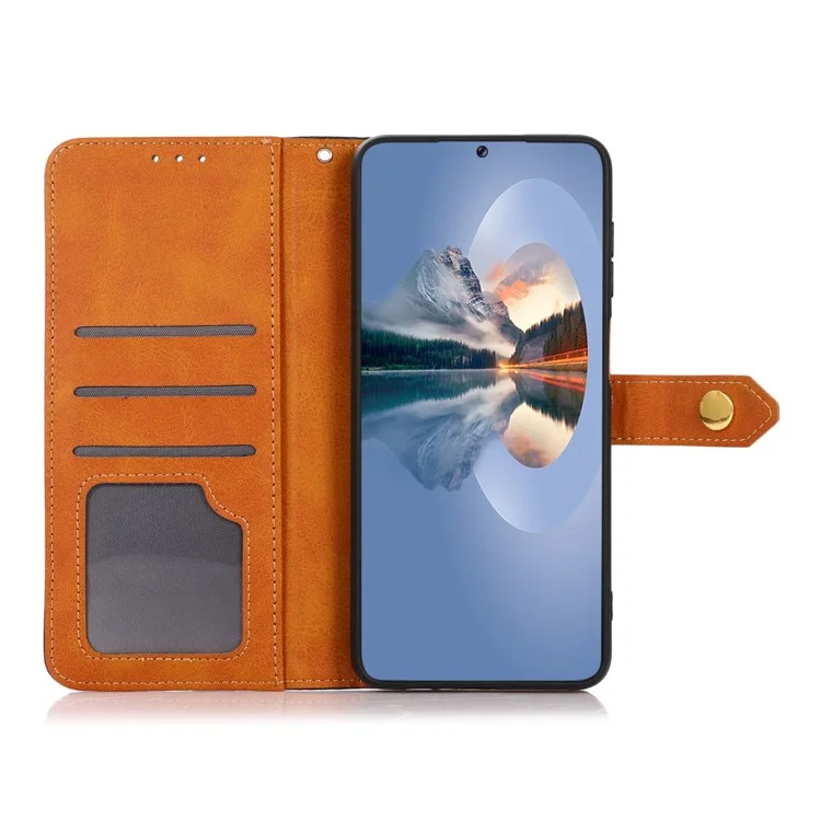 KHAZNEH für Honor X7 Stoßfeste magnetische Verschlussständer-Abdeckung, zweifarbiges Leder-Flip-Wallet-Handyhülle - Blau