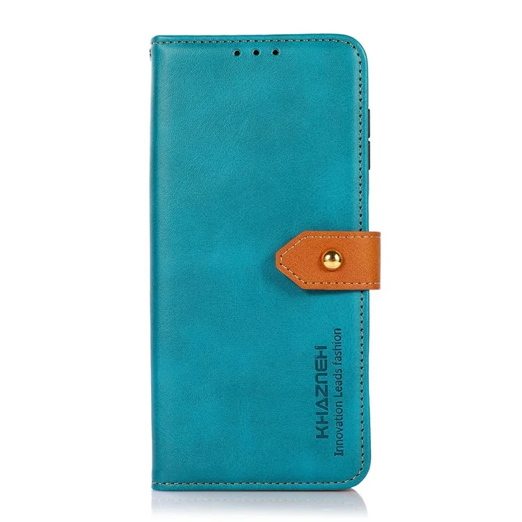 KHAZNEH für Honor X7 Stoßfeste magnetische Verschlussständer-Abdeckung, zweifarbiges Leder-Flip-Wallet-Handyhülle - Blau