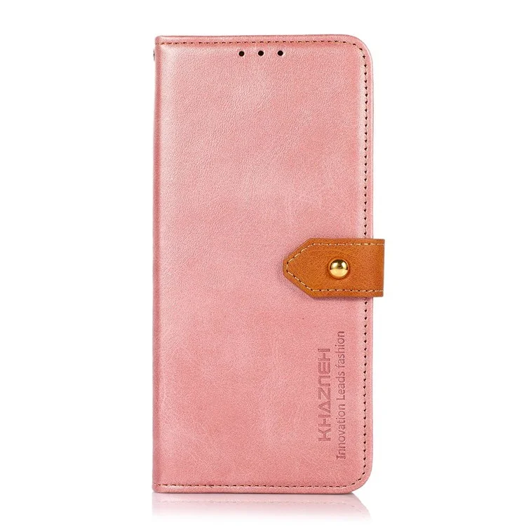 KHAZNEH für Honor X8 4G Magnetischer Verschluss Ständer Cover, Dual Color Leder Flip Wallet Handy Hülle - Rose Gold
