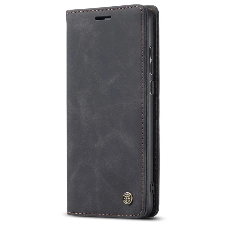 CASEME 013 Série Para Huawei P20 Suporte Dobrável Capa de Telefone Auto-absorvida Carteira de Couro PU Capa de Telefone - Preto 