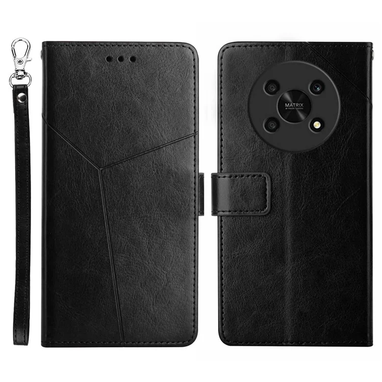 Ht01 Для Чести Magic 4 Lite 5G Cover Cover Sack Bag Кожа Lemange L-образные Линии. - Черный