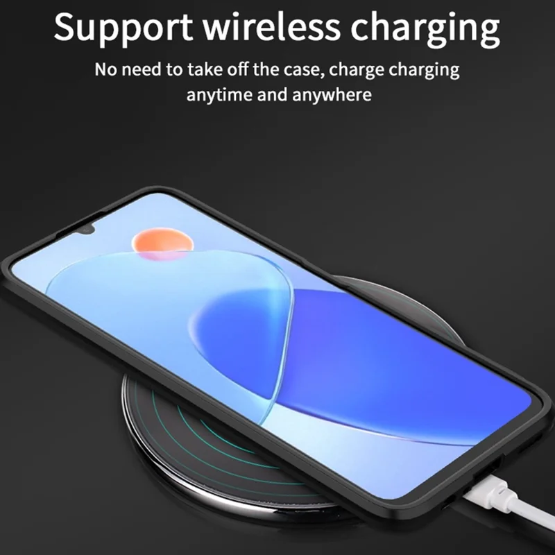 For Honor Play6T 5G PC + TPU Case Cell Phone Protector with Kickstand - Black