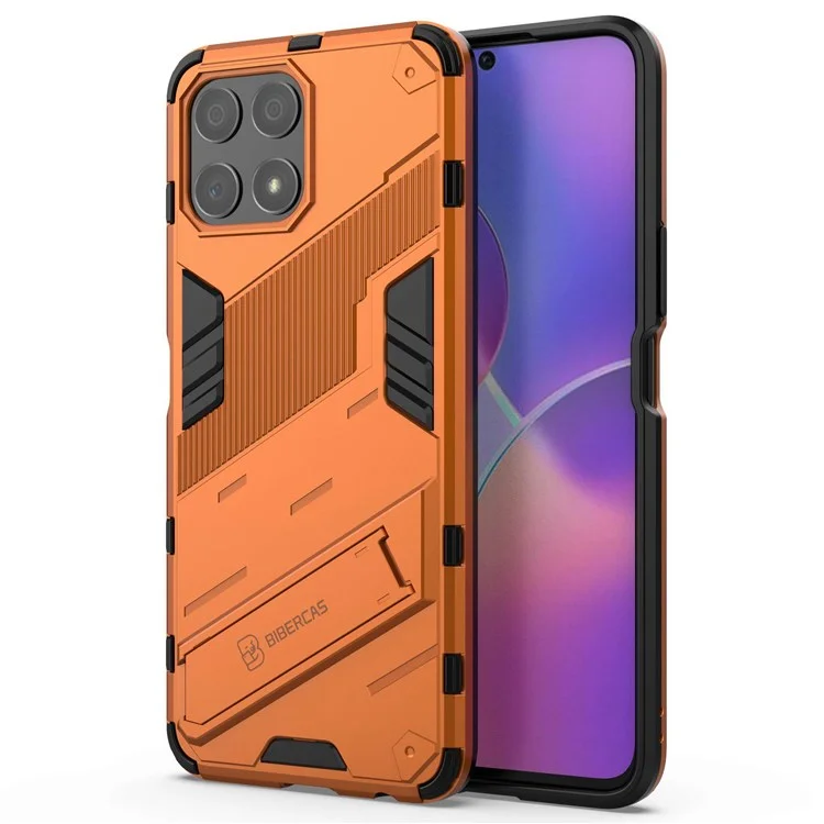 For Honor X30i Anti-fall Kickstand Function Combo PC + TPU Case Dual Layer Protective Mobile Phone Shell - Orange