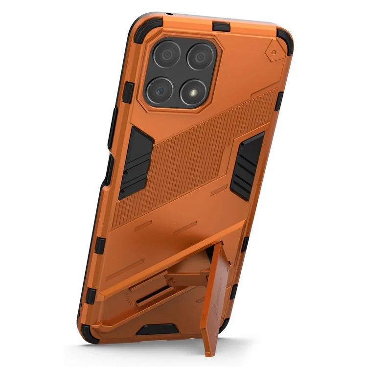 For Honor X30i Anti-fall Kickstand Function Combo PC + TPU Case Dual Layer Protective Mobile Phone Shell - Orange