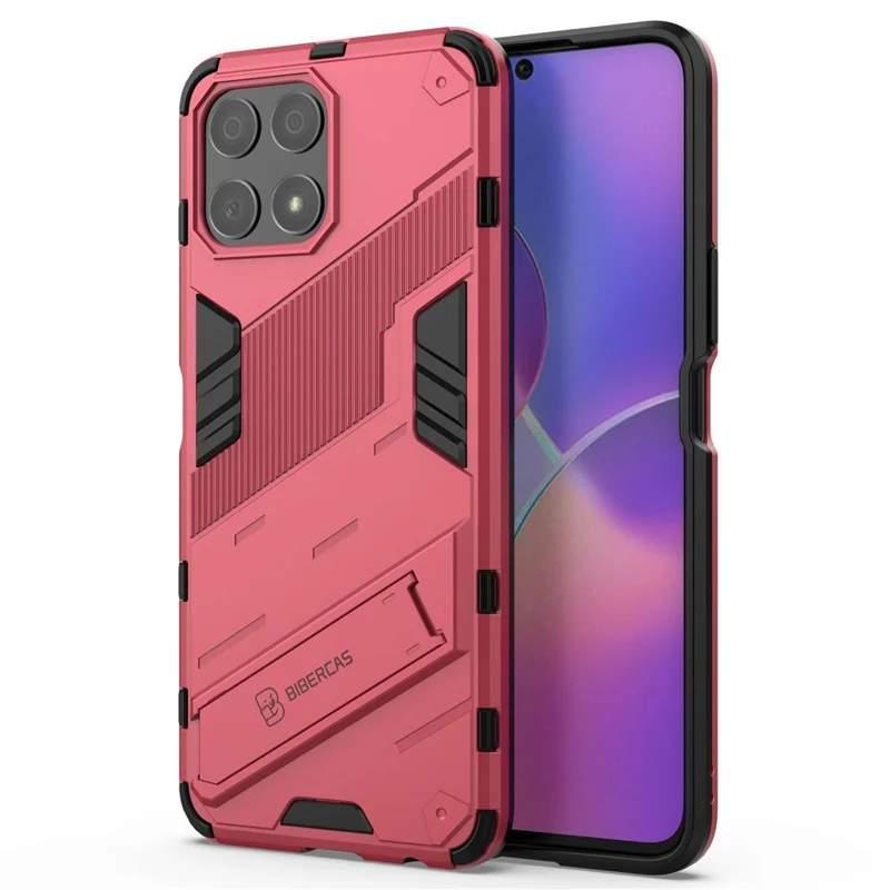 For Honor X30i Anti-fall Kickstand Function Combo PC + TPU Case Dual Layer Protective Mobile Phone Shell - Rose