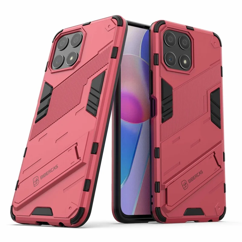 For Honor X30i Anti-fall Kickstand Function Combo PC + TPU Case Dual Layer Protective Mobile Phone Shell - Rose