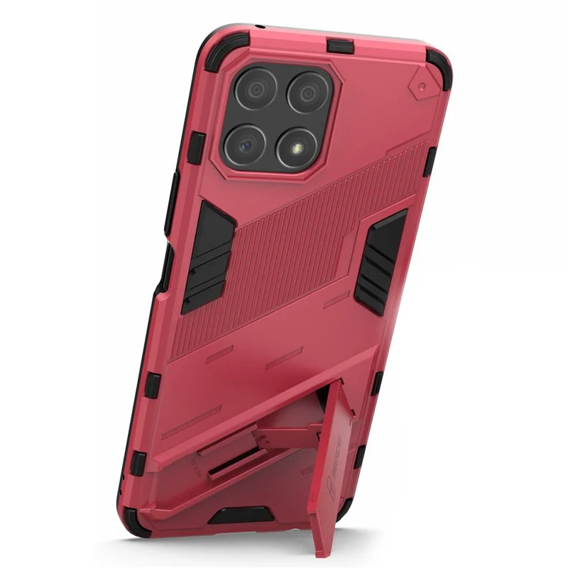 For Honor X30i Anti-fall Kickstand Function Combo PC + TPU Case Dual Layer Protective Mobile Phone Shell - Rose