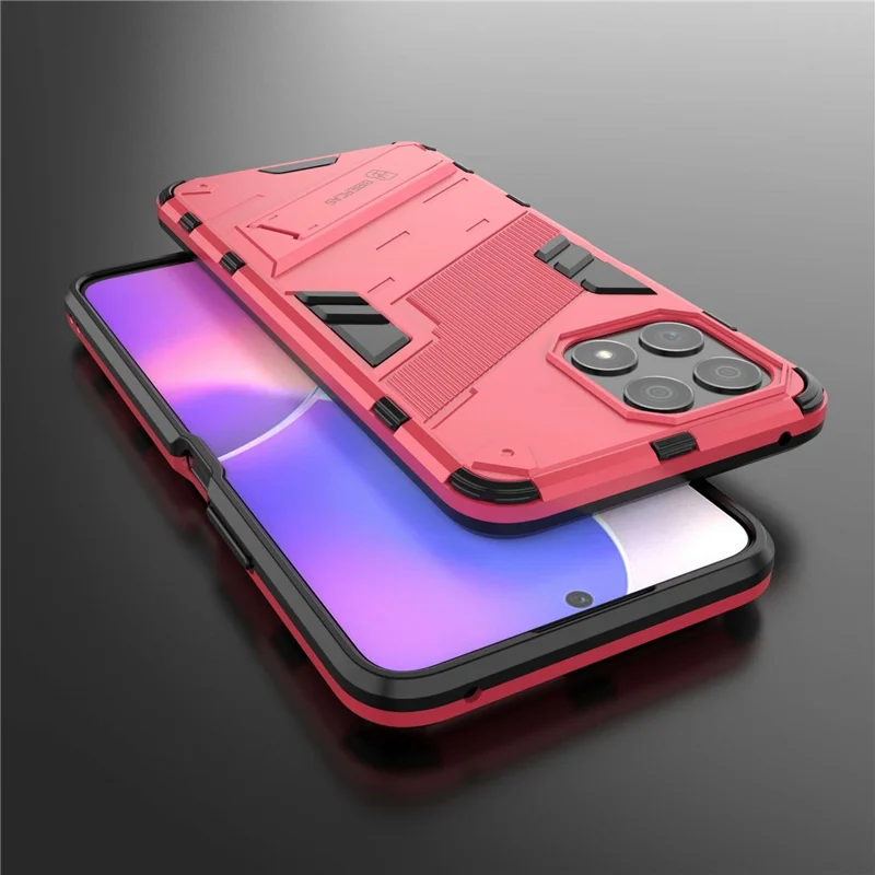 For Honor X30i Anti-fall Kickstand Function Combo PC + TPU Case Dual Layer Protective Mobile Phone Shell - Rose