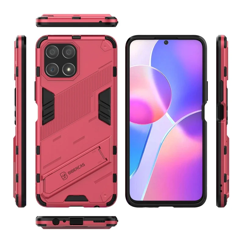 For Honor X30i Anti-fall Kickstand Function Combo PC + TPU Case Dual Layer Protective Mobile Phone Shell - Rose