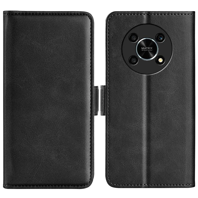 Folio Flip Dual-Clasp PU Кожаный Телефон Для Телефона Для Honor X30/Magic4 Lite 5G, Регулируемый Складной Подставка Для Телефона Кошелек Аксессуара Кошелька Кошелек - Черный