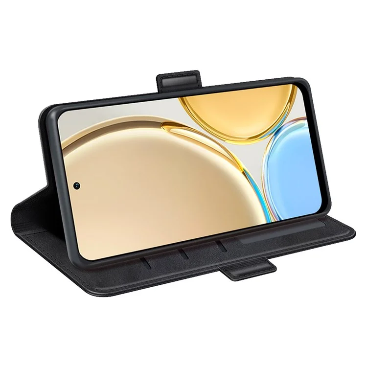 Folio Flip Dual-Clasp PU Кожаный Телефон Для Телефона Для Honor X30/Magic4 Lite 5G, Регулируемый Складной Подставка Для Телефона Кошелек Аксессуара Кошелька Кошелек - Черный