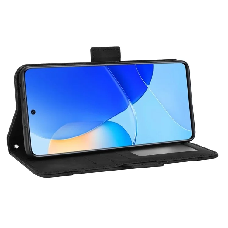 Pour Honor 50 SE/Huawei nova 9 SE Smartphone Bag Case Magnetic Flip Wallet Style Stand Shockproof PU Leather Phone Cover - Noir