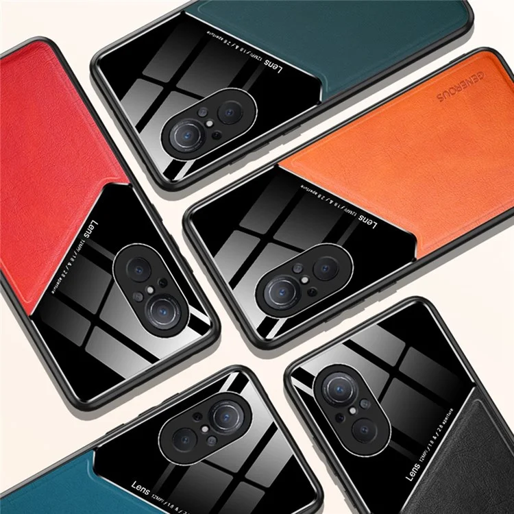 Pour Huawei nova 9 SE Anti-Scratch Protective Shell Textured Leather Coated PC + TPU Phone Case Precise Cutouts Camera Protection Back Cover - Red