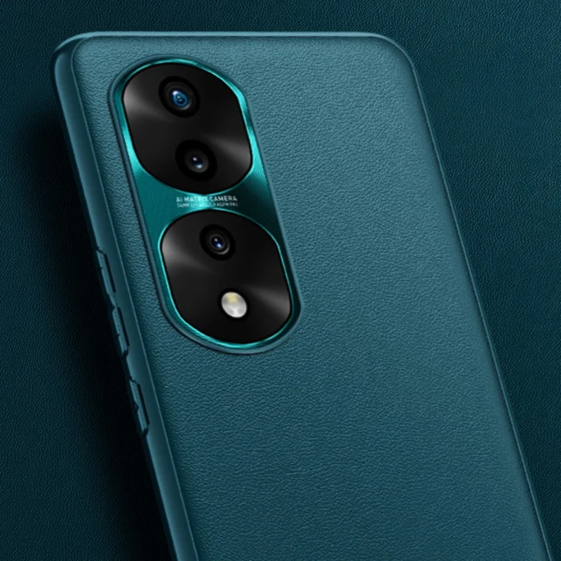 FUKELAI For Honor 70 5G Anti-drop Phone Case PU Leather + TPU + PC Hybrid Shell with Metal Lens Cover - Black